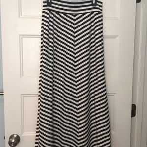 Black and white striped dress maxi skirt
